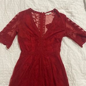 Lace Red Romper